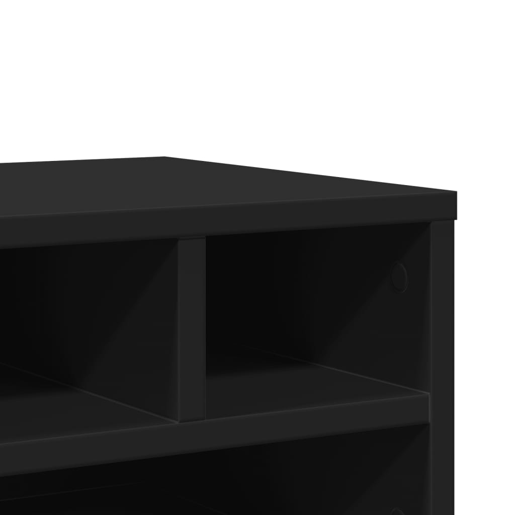 vidaXL Spausdintuvo stovas, juodas, 40x32x22,5cm, apdirbta mediena
