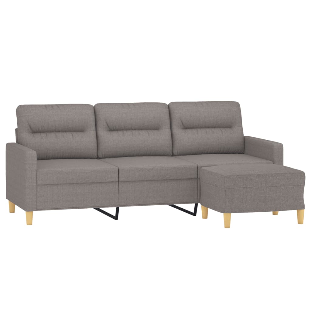 vidaXL Trivietė sofa su pakoja, taupe spalvos, 180cm, audinys