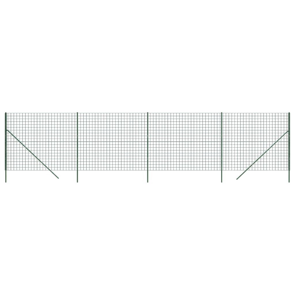 vidaXL Vielinė tinklinė tvora, žalia, 2x10m, galvanizuotas plienas