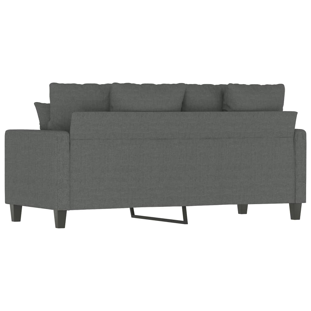 vidaXL Dvivietė sofa, tamsiai pilkos spalvos, 140cm, audinys