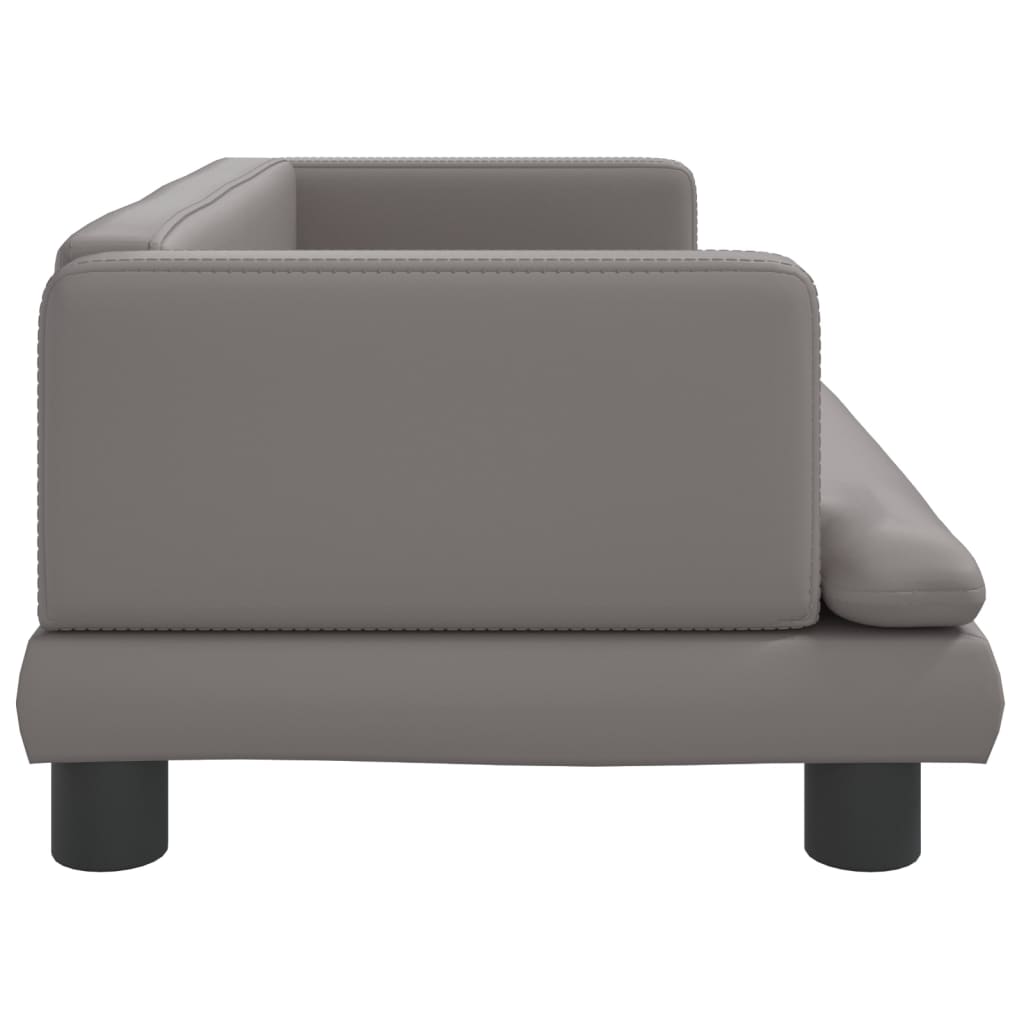 vidaXL Vaikiška sofa, pilkos spalvos, 80x45x30cm, dirbtinė oda