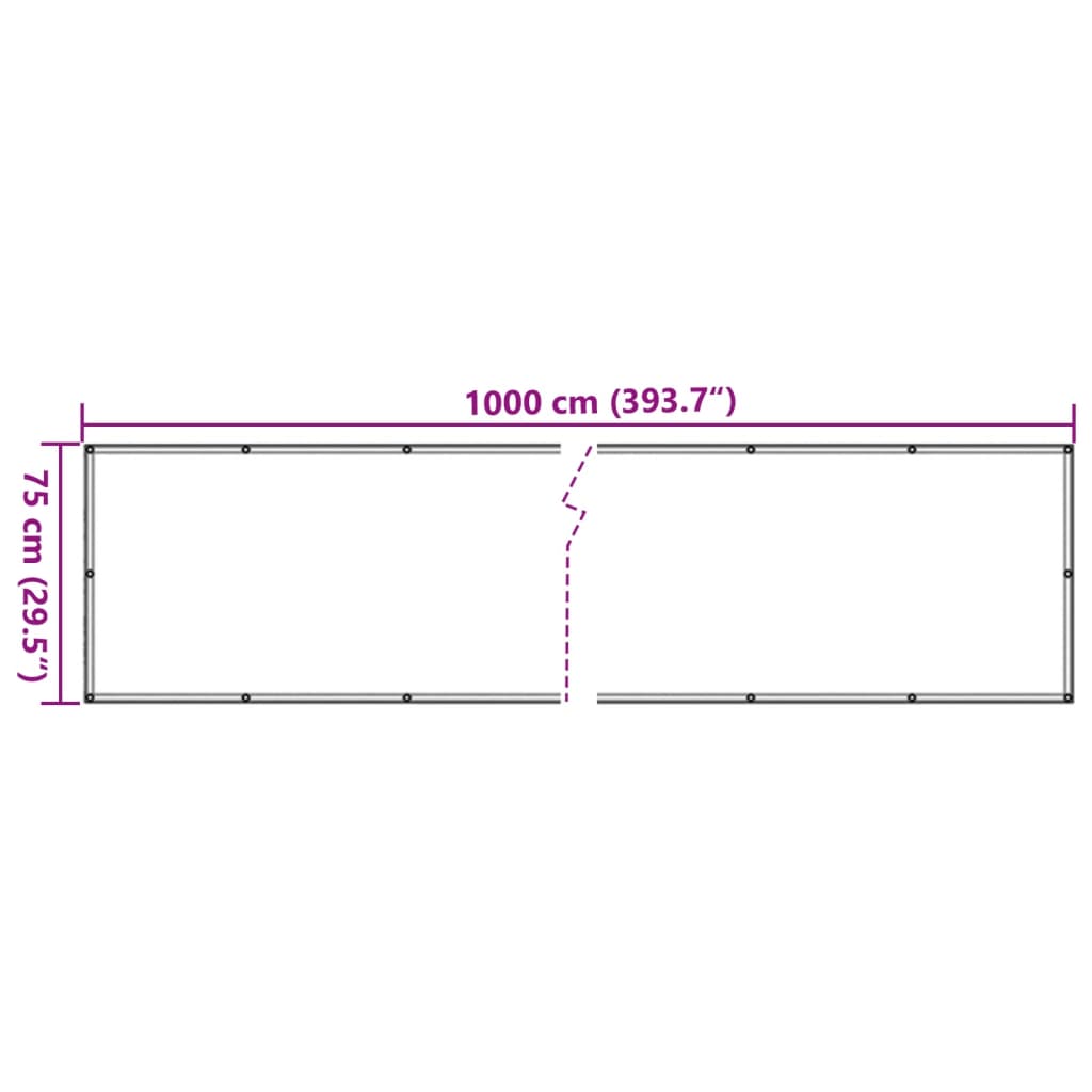 vidaXL Privatumo suteikianti balkono pertvara, žalia, 1000x75cm, PVC