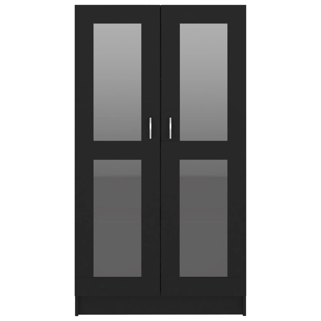 vidaXL Vitrininė spintelė, juoda, 82,5x30,5x150cm, apdirbta mediena