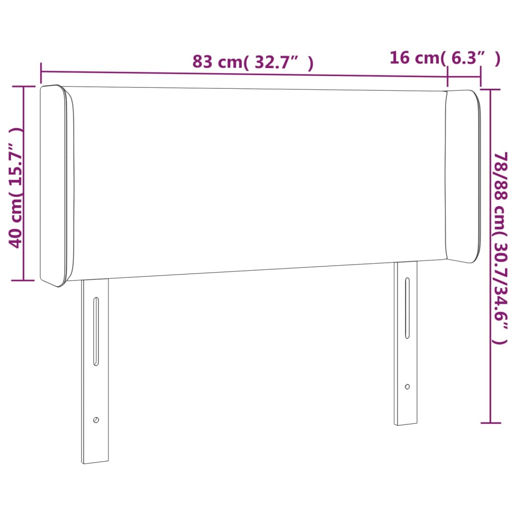 vidaXL Galvūgalis su LED, šviesiai pilkas, 83x16x78/88cm, aksomas