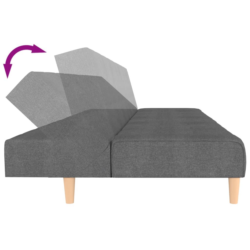 vidaXL Dvivietė sofa-lova, šviesiai pilkos spalvos, audinys