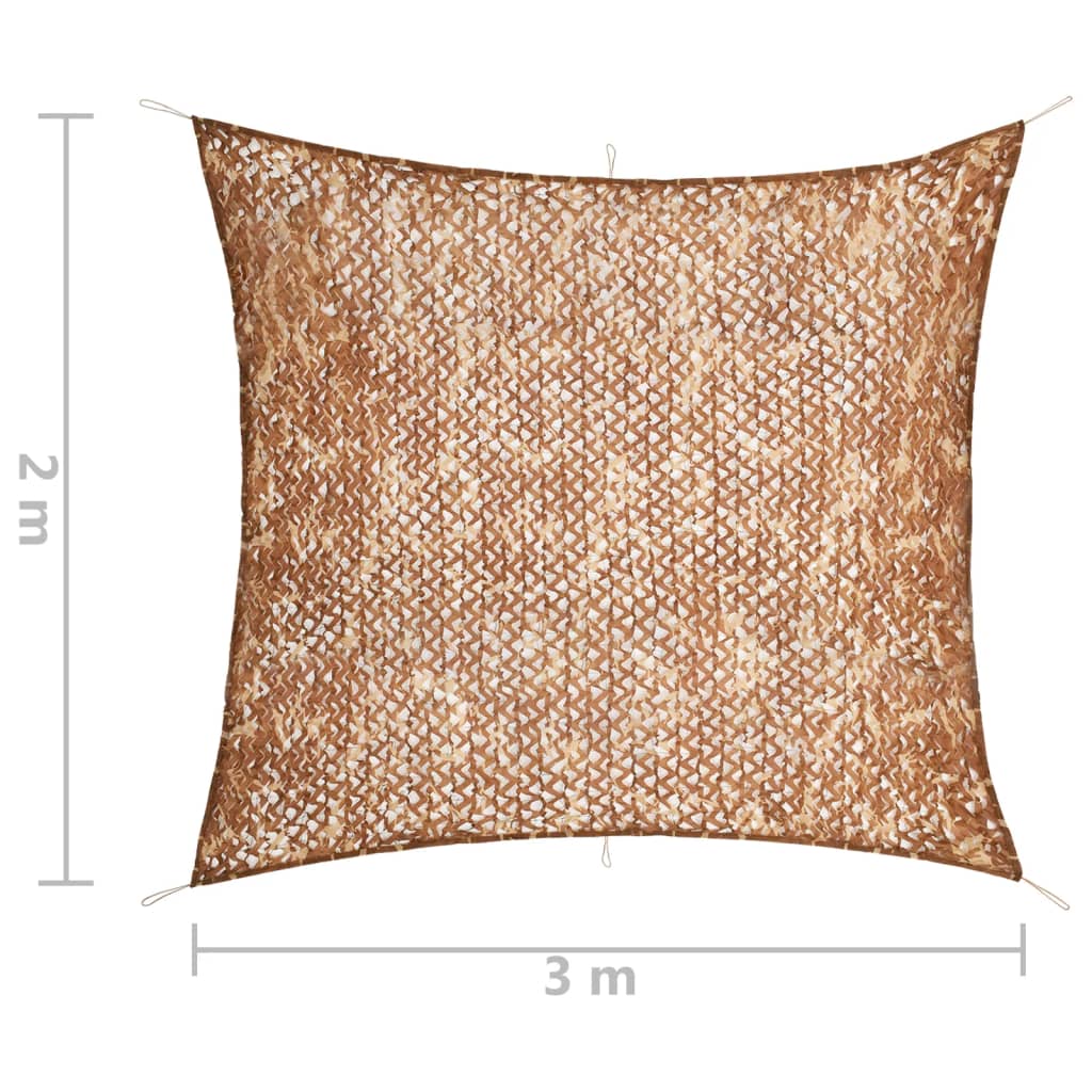 vidaXL Kamufliažinis tinklas su laikymo krepšiu, smėlio spalvos, 2x3m