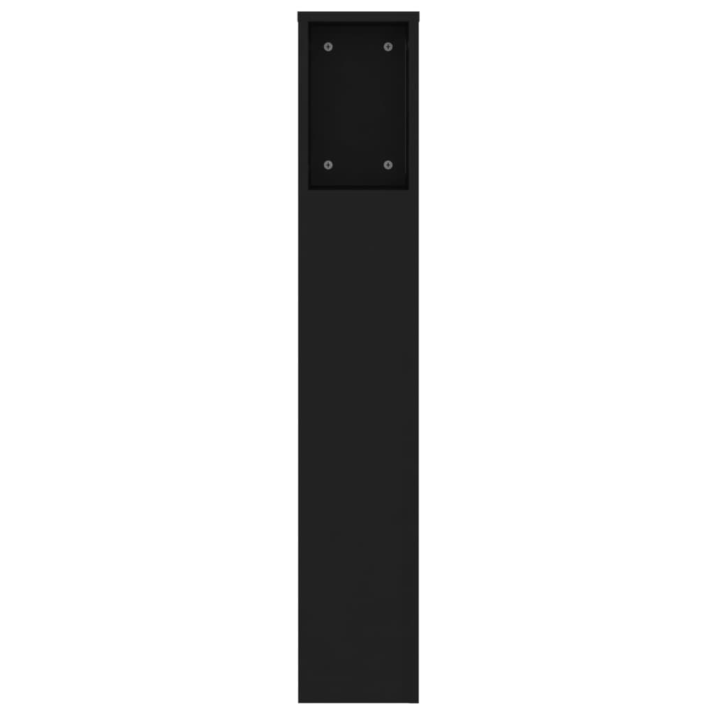 vidaXL Galvūgalis-spintelė, juodos spalvos, 140x18,5x104,5cm