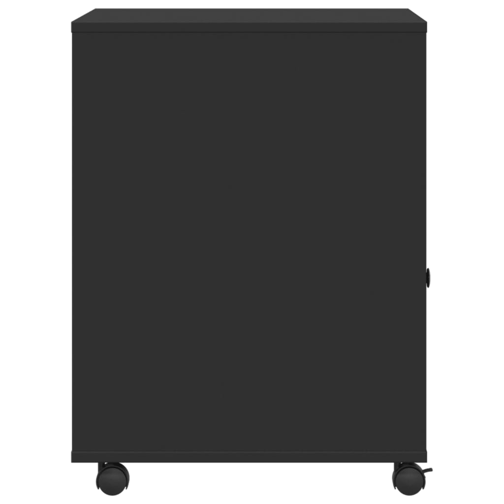 vidaXL Spausdintuvo stovas su ratukais, juodos spalvos, 60x50x67cm