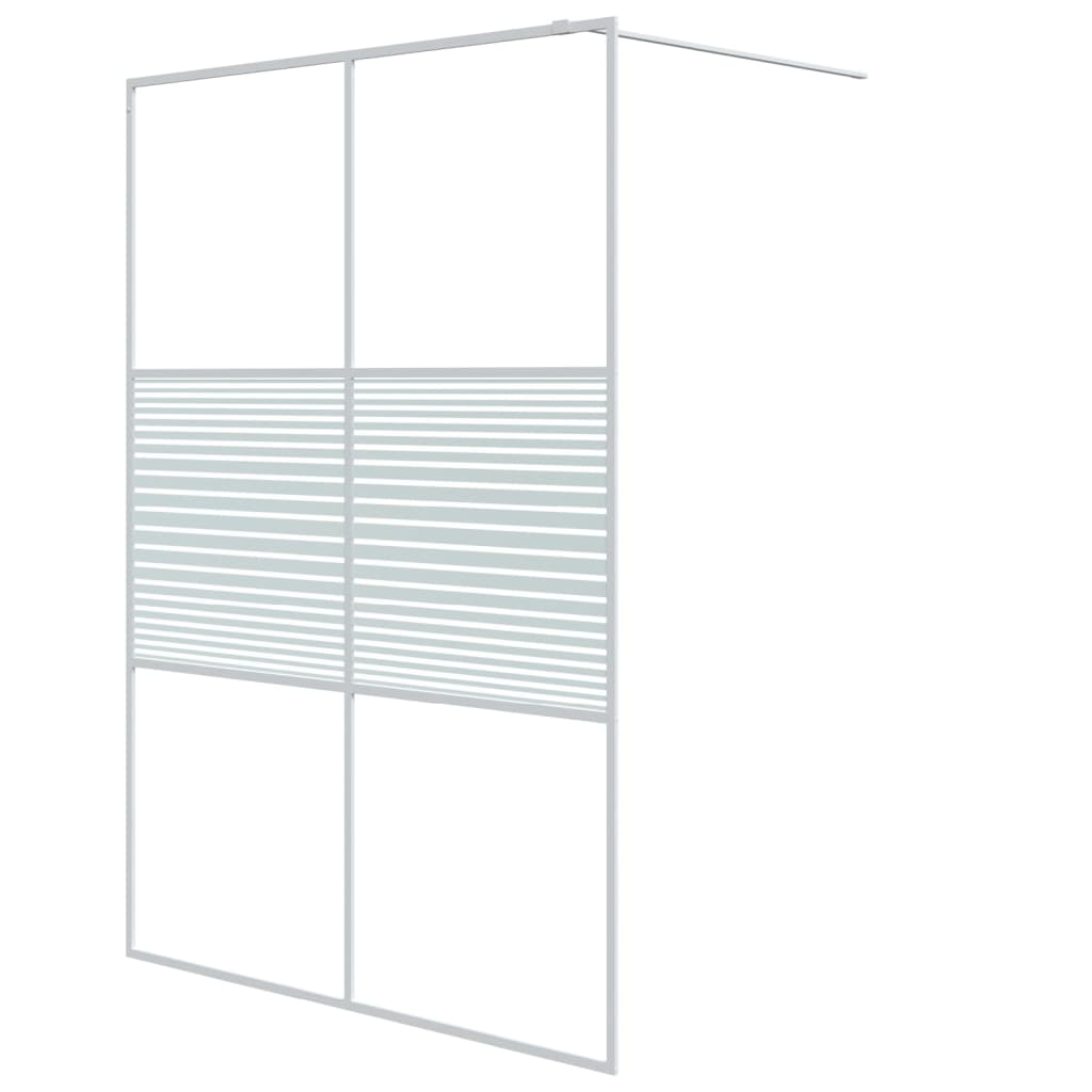 vidaXL Dušo sienelė, balta, 140x195cm, ESG stiklas, skaidri