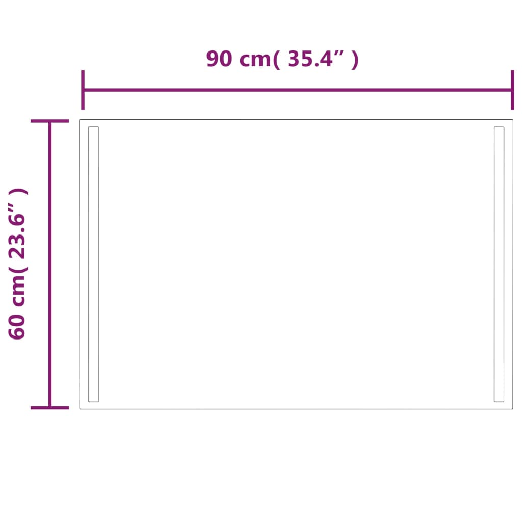 vidaXL Vonios kambario LED veidrodis, 60x90cm