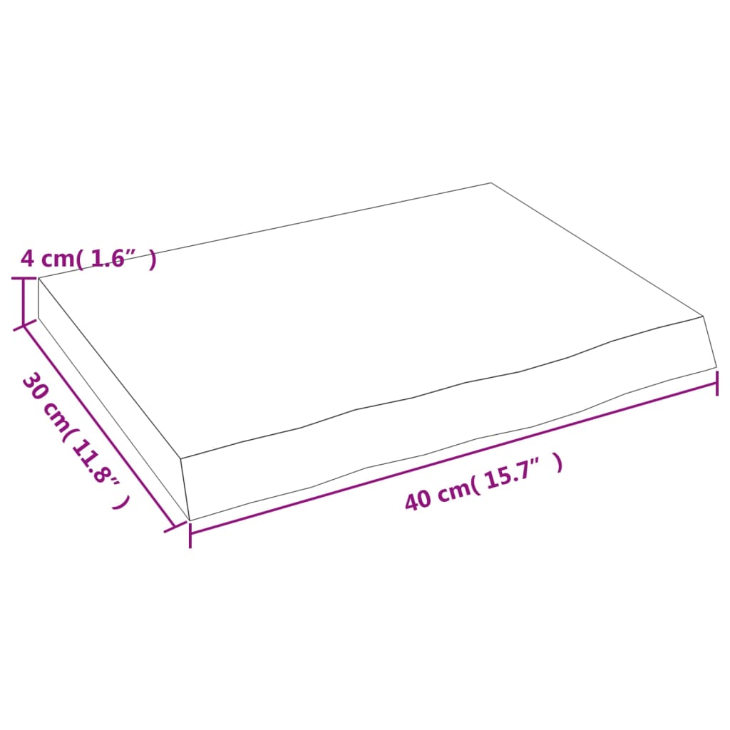 vidaXL Vonios stalviršis, tamsiai rudas, 40x30x(2-4)cm, mediena