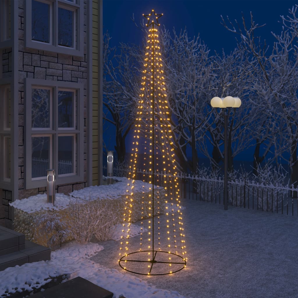 vidaXL Kalėdų eglutė, 100x360cm, kūgio formos, 400 baltų LED lempučių
