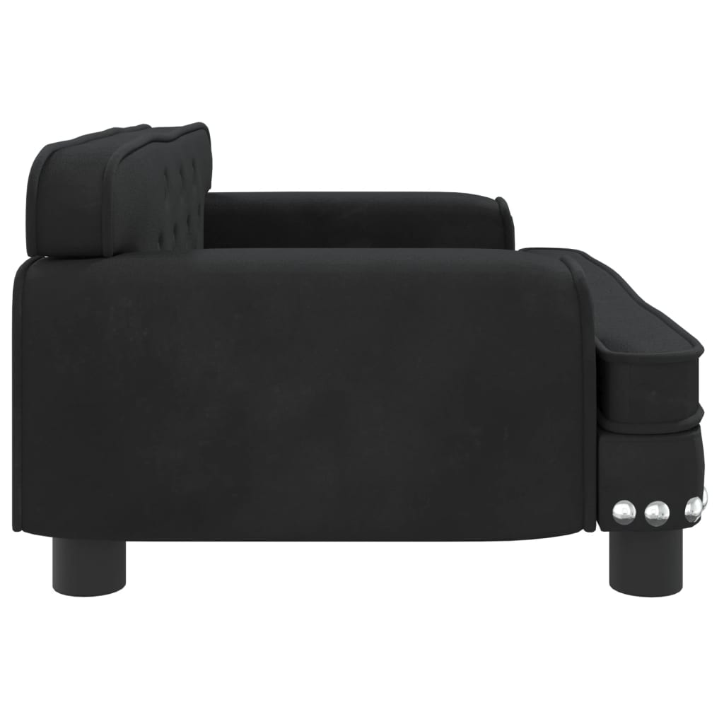vidaXL Vaikiška sofa, juodos spalvos, 70x45x30cm, aksomas