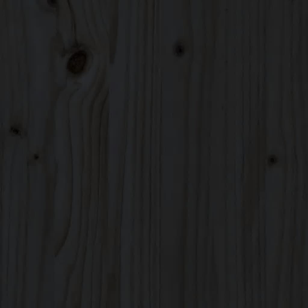 vidaXL Lovos rėmas su galvūgaliu, juodas, 120x200cm, medienos masyvas