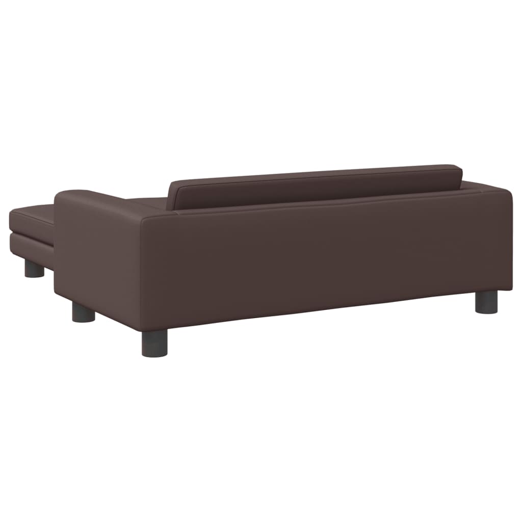 vidaXL Vaikiška sofa su pakoja, ruda, 100x50x30cm, dirbtinė oda