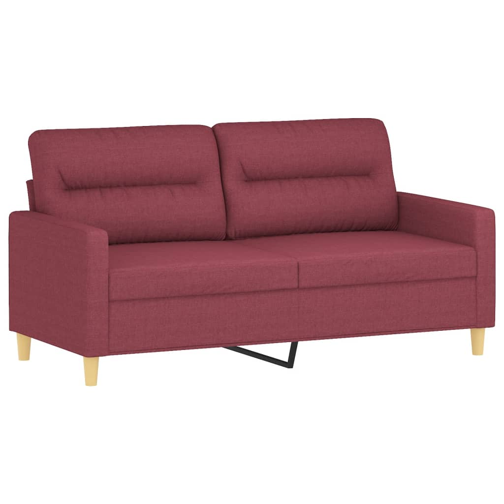 vidaXL Dvivietė sofa, raudonojo vyno spalvos, 140cm, audinys