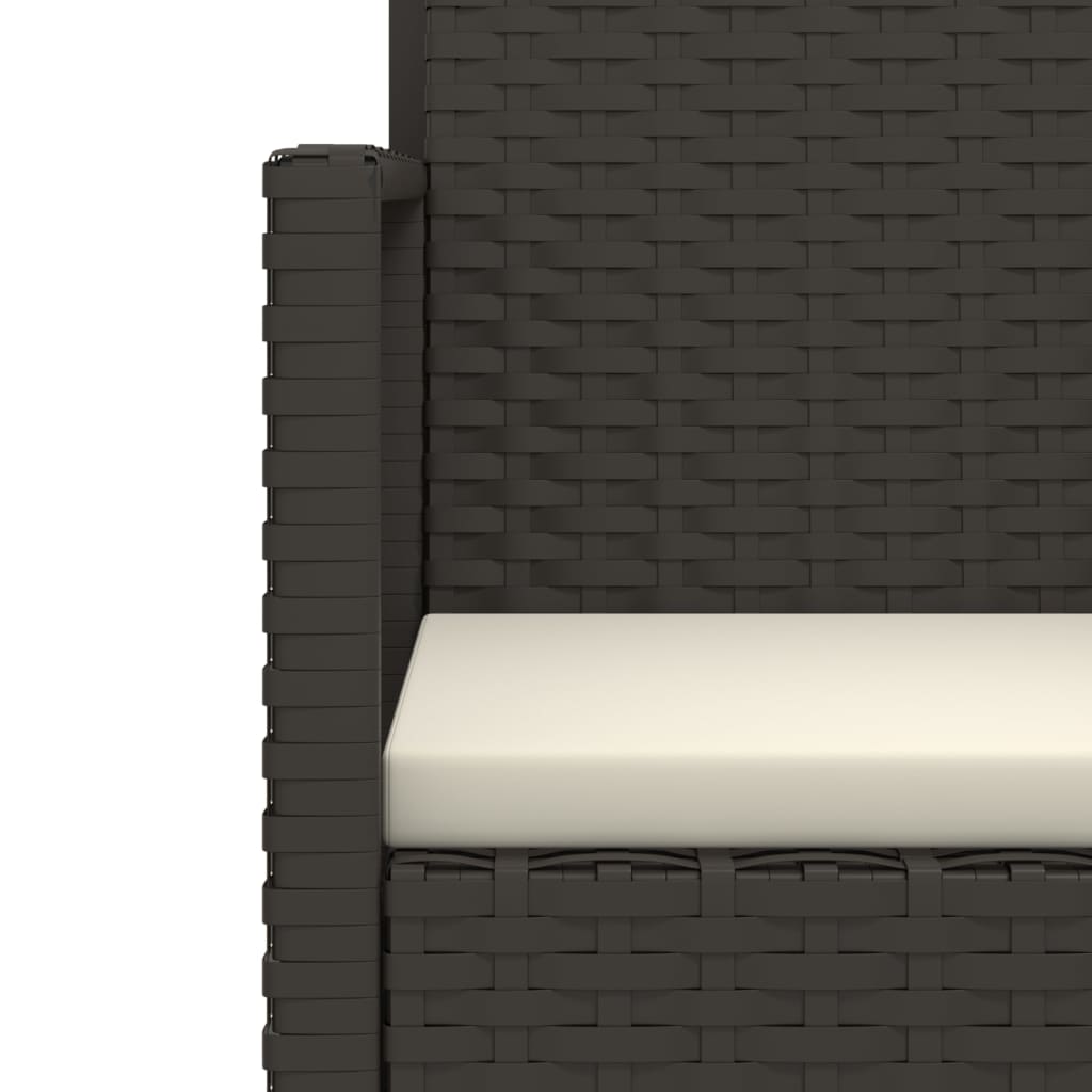 vidaXL Sodo krėslas su pagalvėle, juodos spalvos, poliratanas