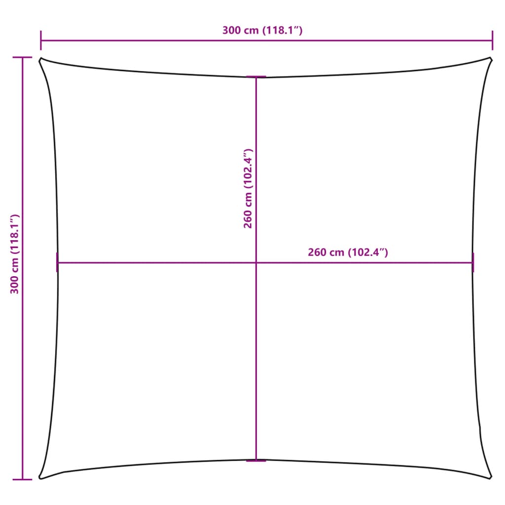 vidaXL Uždanga nuo saulės, balta, 3x3m, oksfordo audinys, kvadratinė