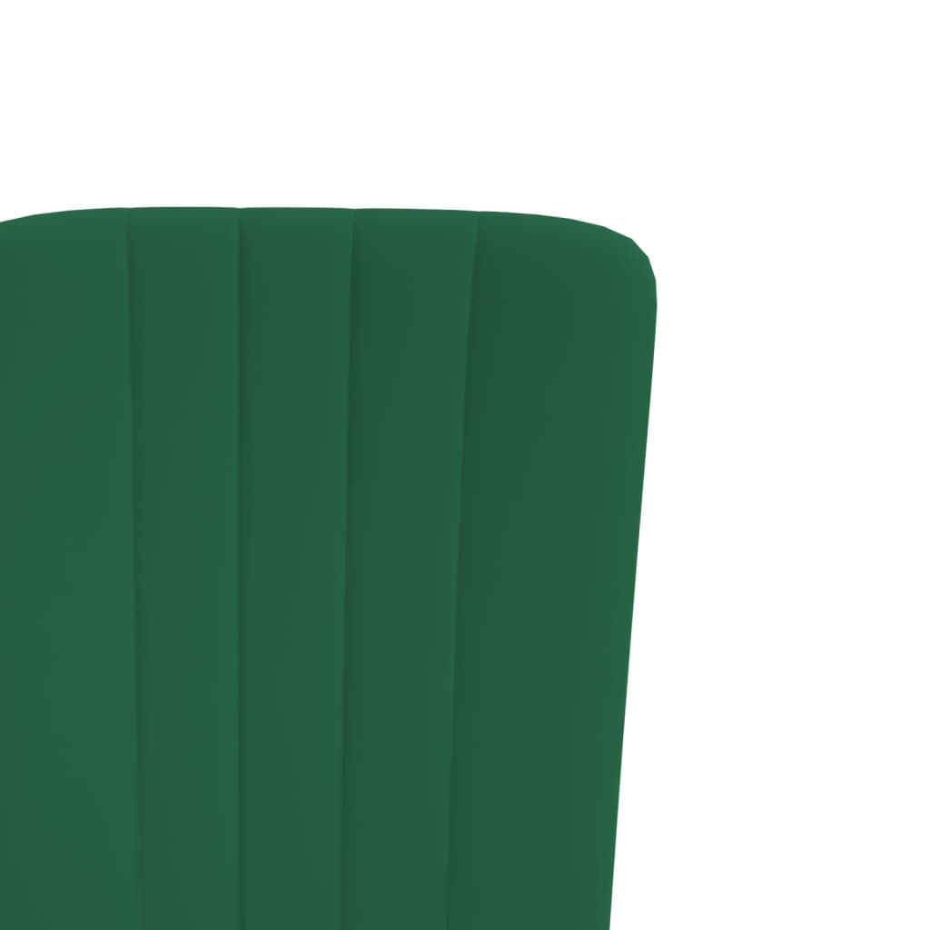 vidaXL Valgomojo kėdės, 4vnt., tamsiai žalios spalvos, aksomas