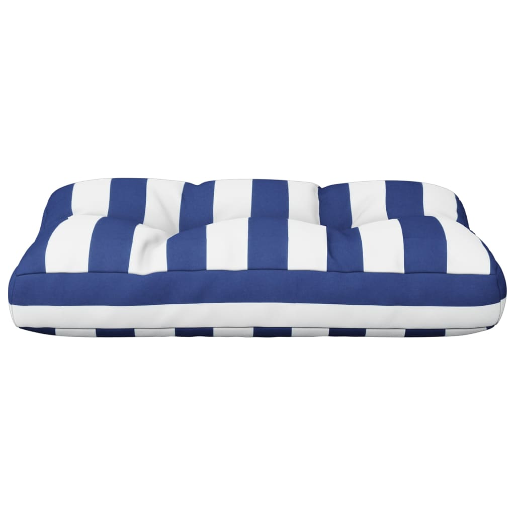 vidaXL Paletės pagalvėlė, mėlyna/balta, 50x40x12cm, audinys, dryžuota