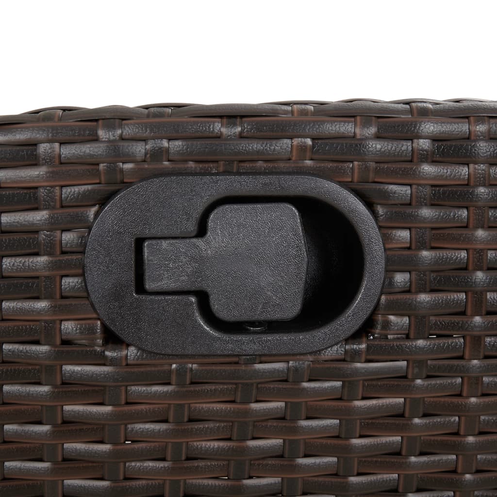 vidaXL Bistro komplektas su pagalvėlėmis, 3 dalių, rudas, poliratanas
