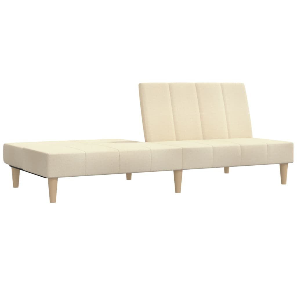 vidaXL Dvivietė sofa-lova, kreminės spalvos, audinys