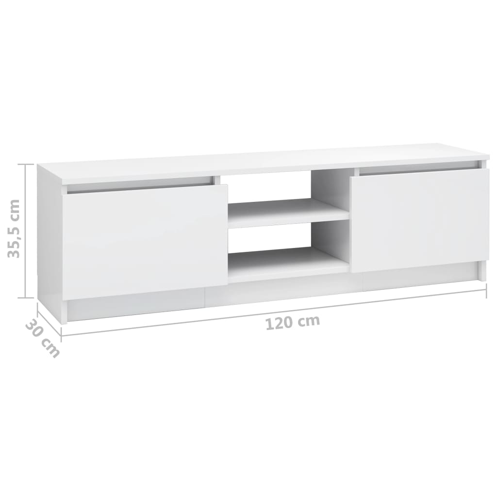 vidaXL Televizoriaus spintelė, balta, 120x30x35,5cm, apdirbta mediena