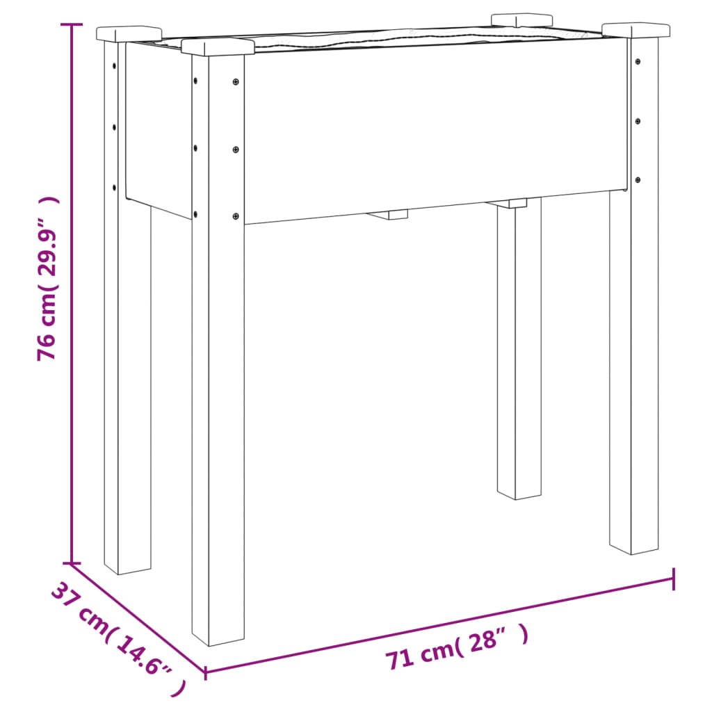 vidaXL Lovelis su įdėklu, pilkas, 71x37x76cm, eglės medienos masyvas