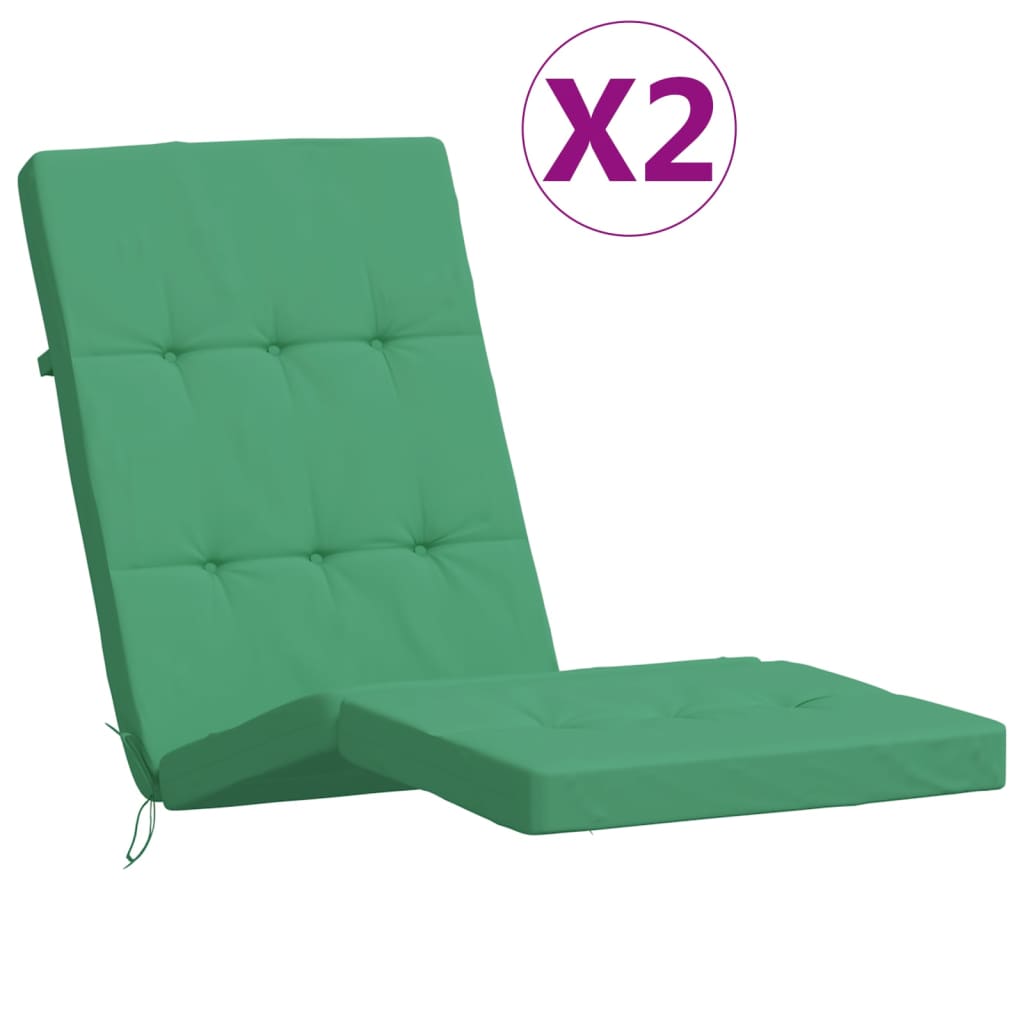 vidaXL Terasos kėdės pagalvėlės, 2vnt., žalios, oksfordo audinys