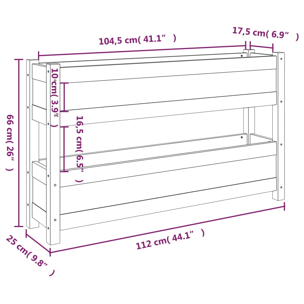 vidaXL Lovelis, juodos spalvos, 112x25x66cm, pušies medienos masyvas