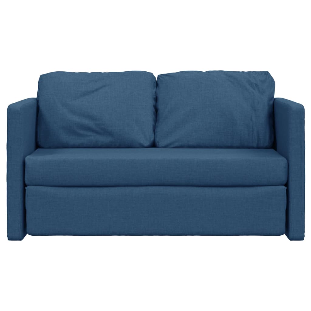 vidaXL Grindų sofa-lova, 2-1, mėlynos spalvos, 112x174x55cm, audinys