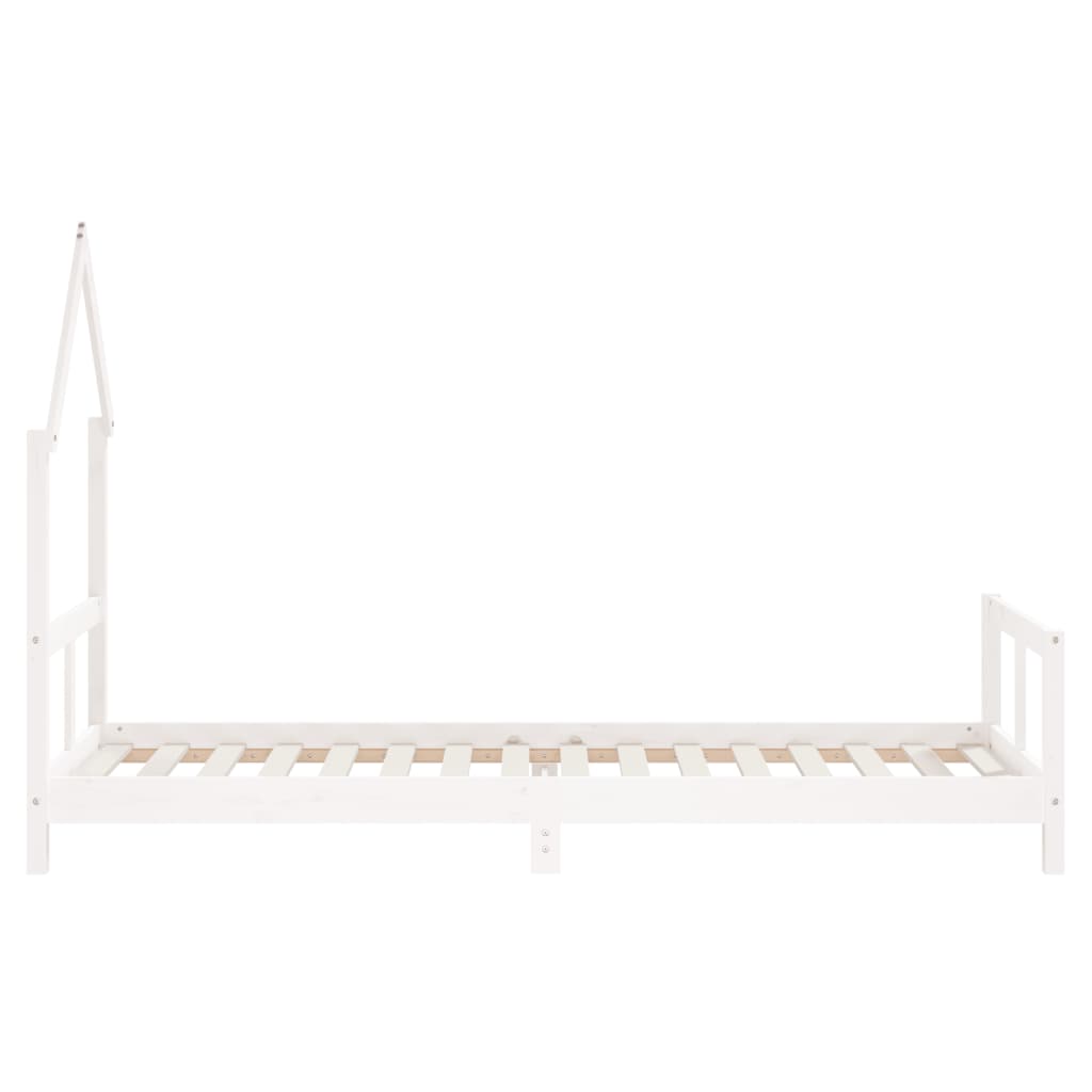 vidaXL Vaikiškos lovos rėmas, baltas, 80x200cm, pušies masyvas