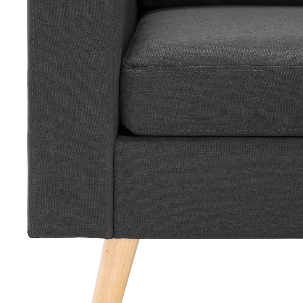 vidaXL Dvivietė sofa, tamsiai pilkos spalvos, audinys