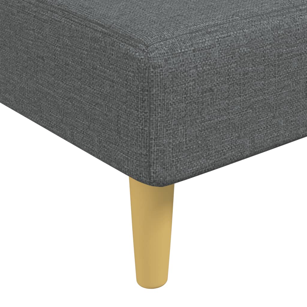 vidaXL L formos sofa-lova, tamsiai pilka, 279x140x70cm, audinys