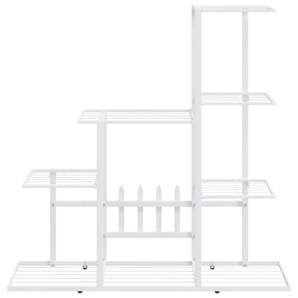 vidaXL Stovas augalams, baltos spalvos, 94,5x25x88cm, metalas