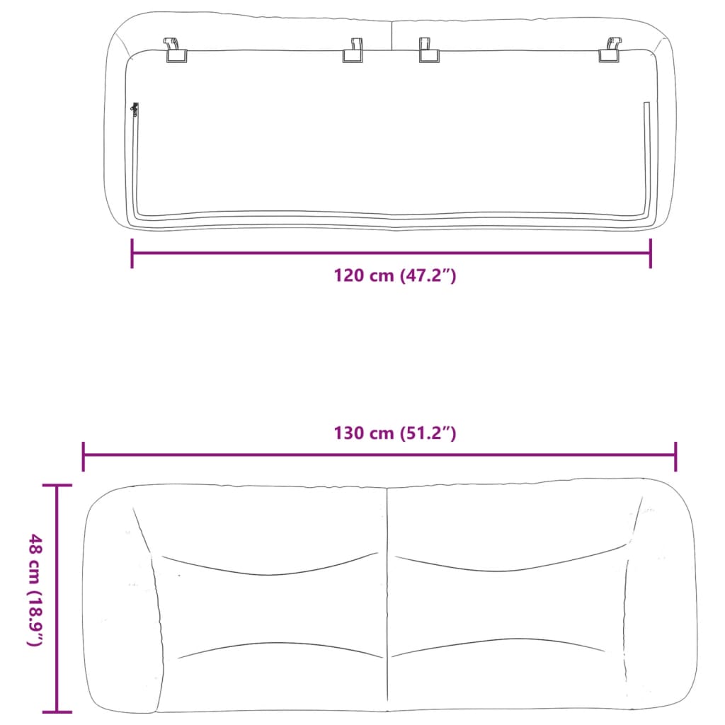 vidaXL Galvūgalio pagalvėlė, rudos spalvos, 120cm, dirbtinė oda