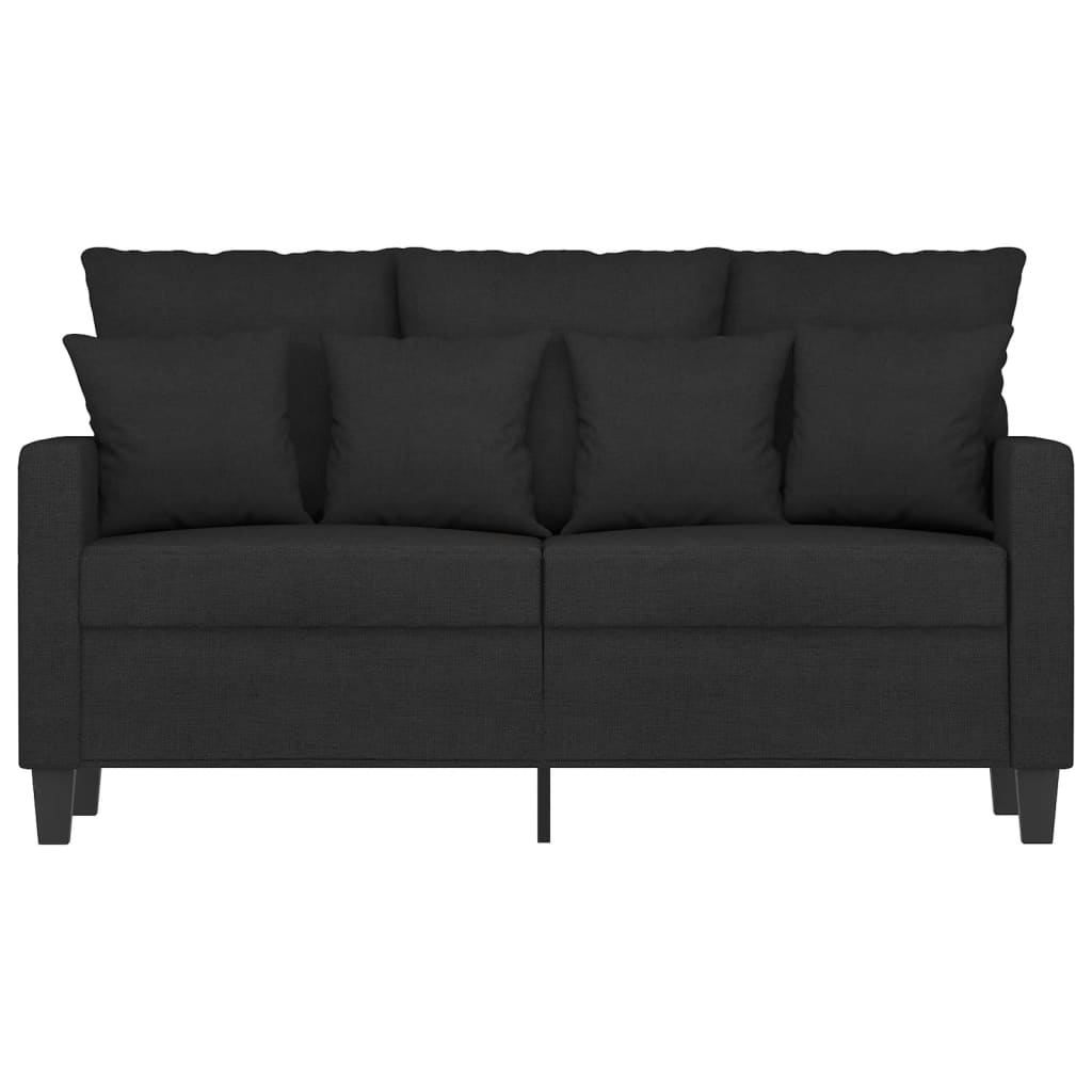 vidaXL Dvivietė sofa, juodos spalvos, 120cm, audinys