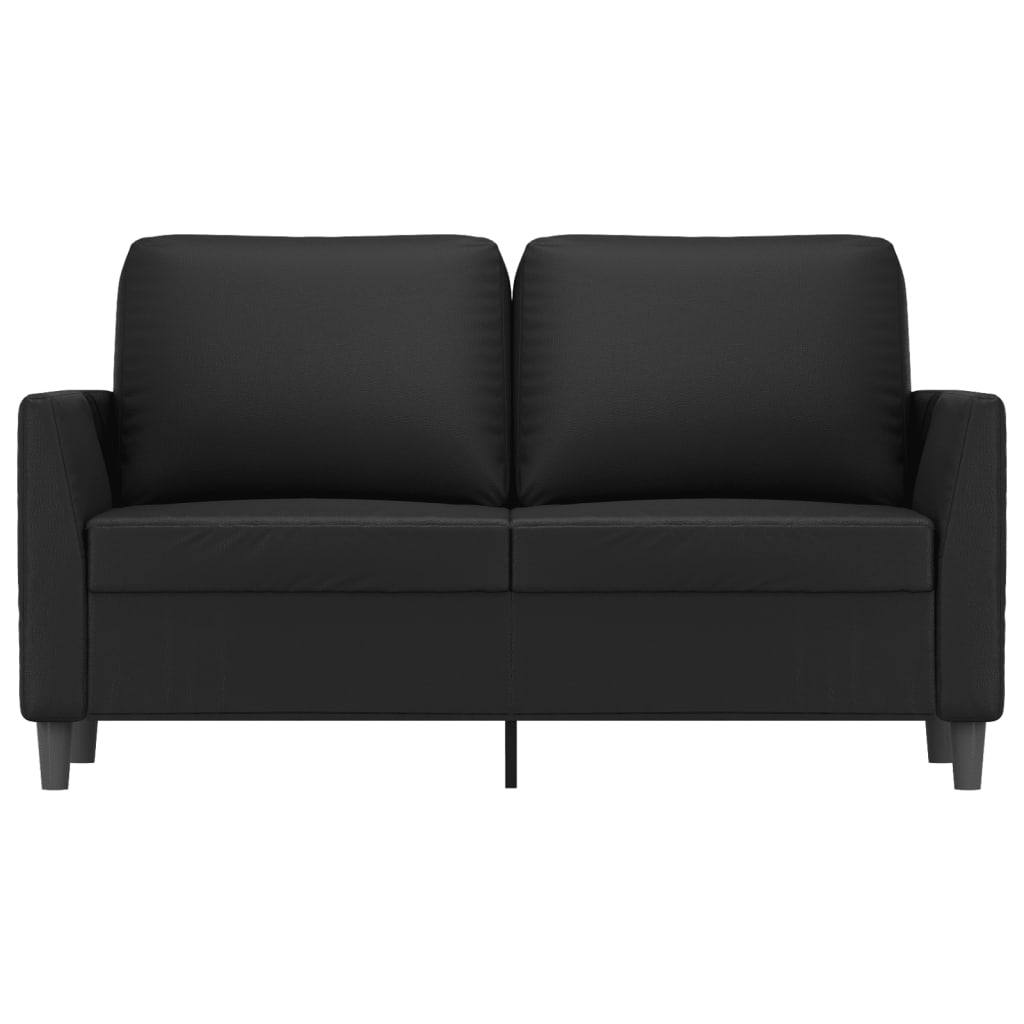 vidaXL Dvivietė sofa, juodos spalvos, 120cm, dirbtinė oda