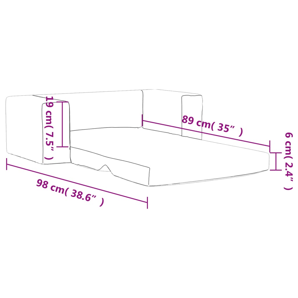 vidaXL Vaikiška dvivietė sofa-lova, pilka, pliušas, su žvaigždėmis