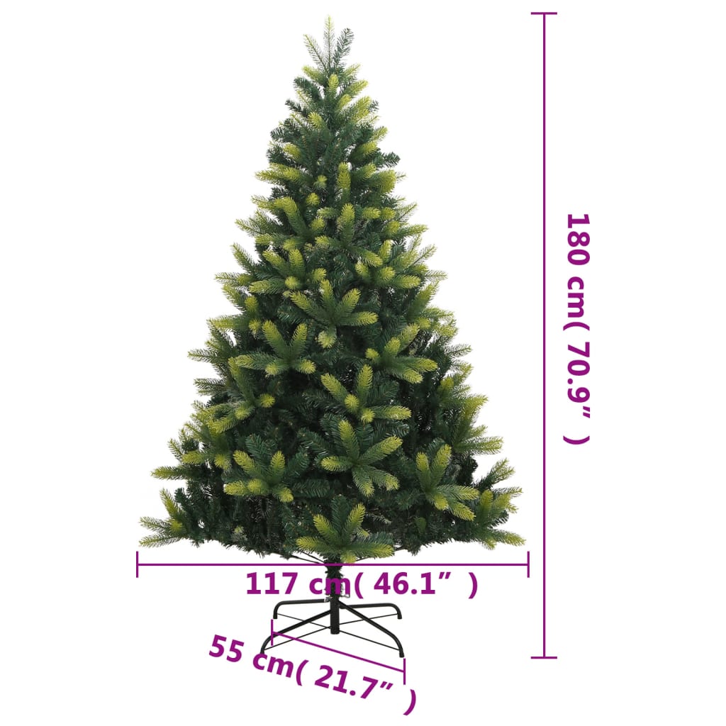 vidaXL Dirbtinė Kalėdų eglutė su šarnyrinėmis šakomis/stovu, 180cm