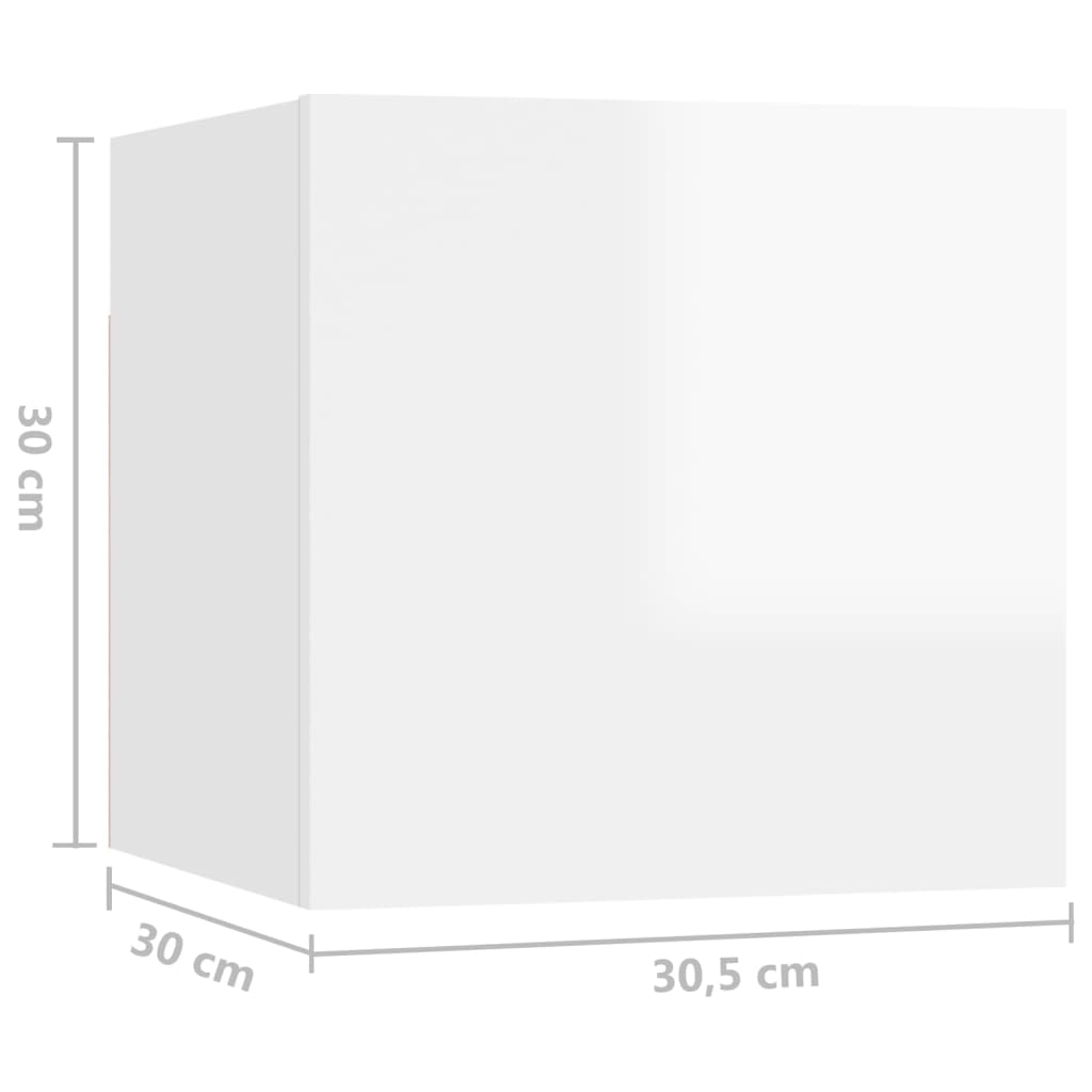 vidaXL Televizoriaus spintelių komplektas, 8 dalių, baltas, MDP