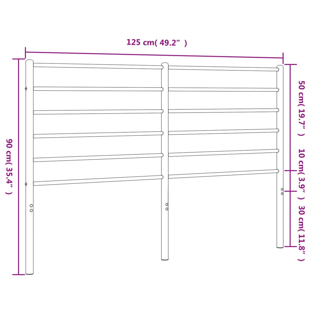 vidaXL Metalinis galvūgalis, juodos spalvos, 120cm