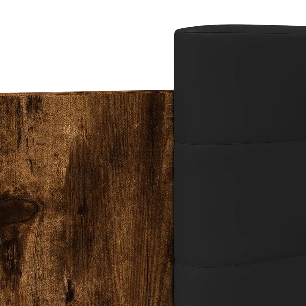 vidaXL Lovos rėmas su galvūgaliu, dūminio ąžuolo, 100x200cm, mediena