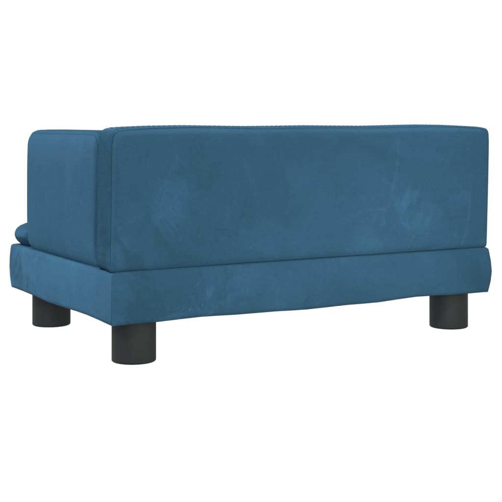 vidaXL Vaikiška sofa, mėlynos spalvos, 60x40x30cm, aksomas