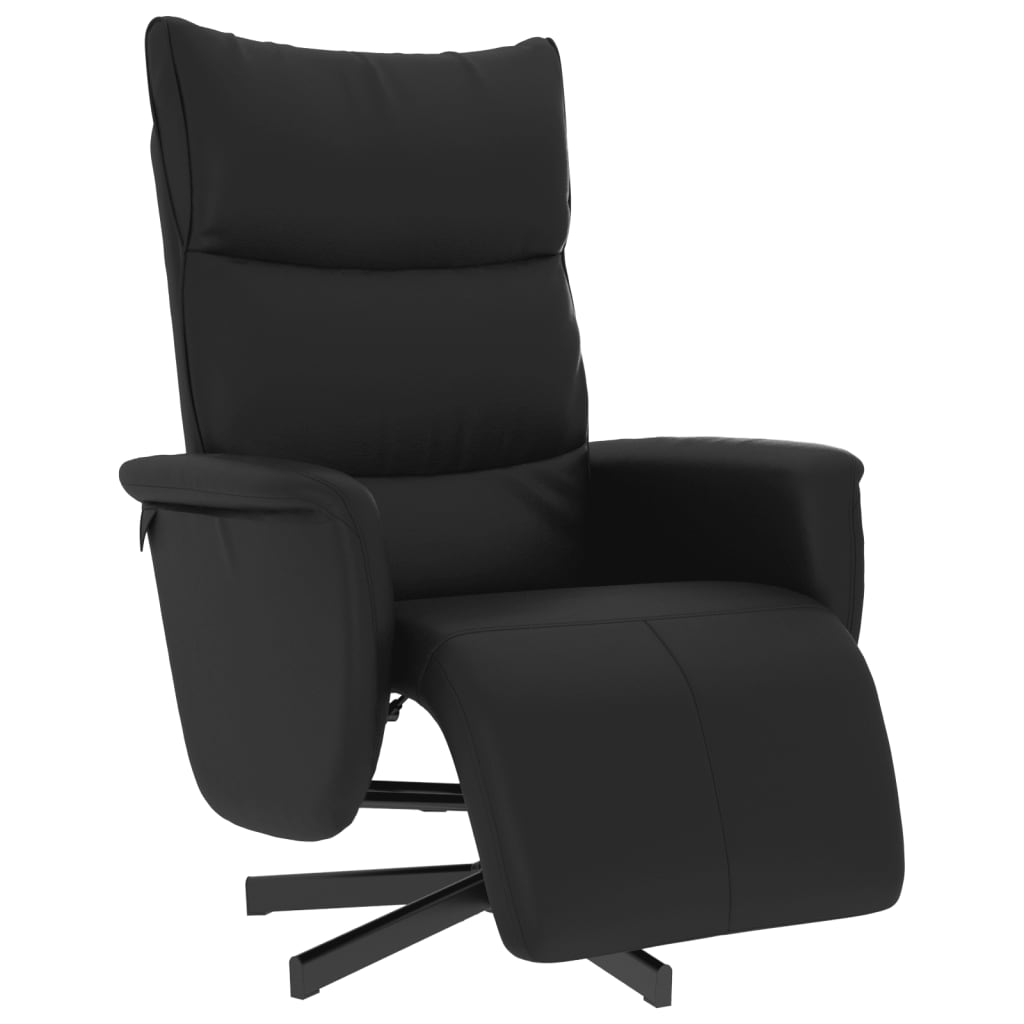 vidaXL Atlošiama kėdė su pakoja, juodos spalvos, dirbtinė oda