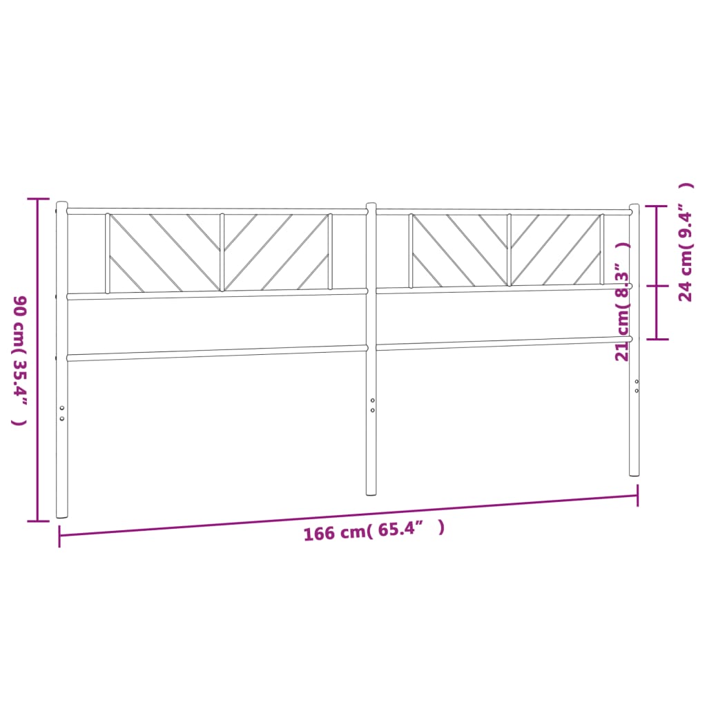 vidaXL Metalinis galvūgalis, baltos spalvos, 160cm