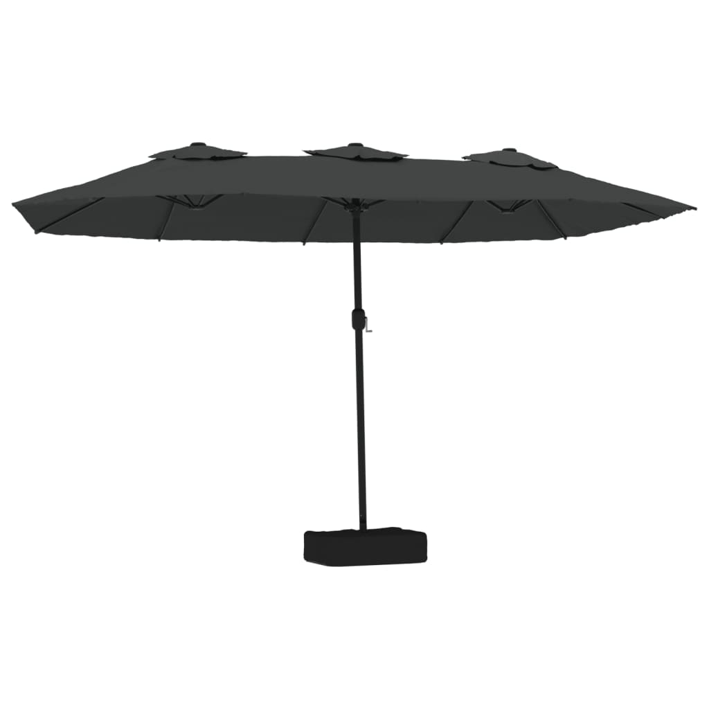 vidaXL Dvigubas skėtis nuo saulės su LED, antracito spalvos, 449x245cm