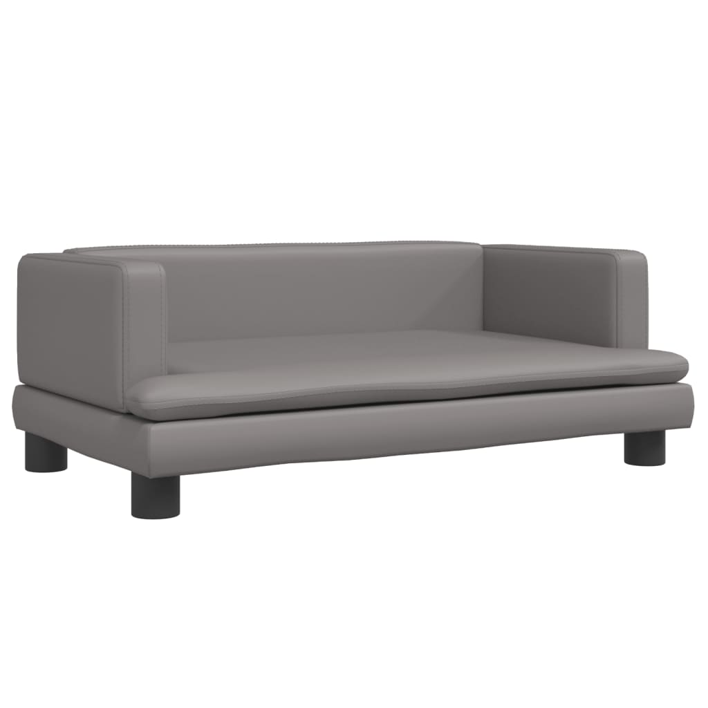 vidaXL Vaikiška sofa, pilkos spalvos, 80x45x30cm, dirbtinė oda