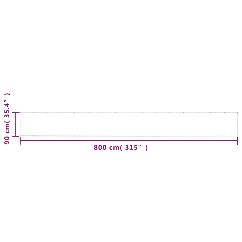 vidaXL Balkono pertvara, balta, 90x800cm, 100% oksfordo poliesteris