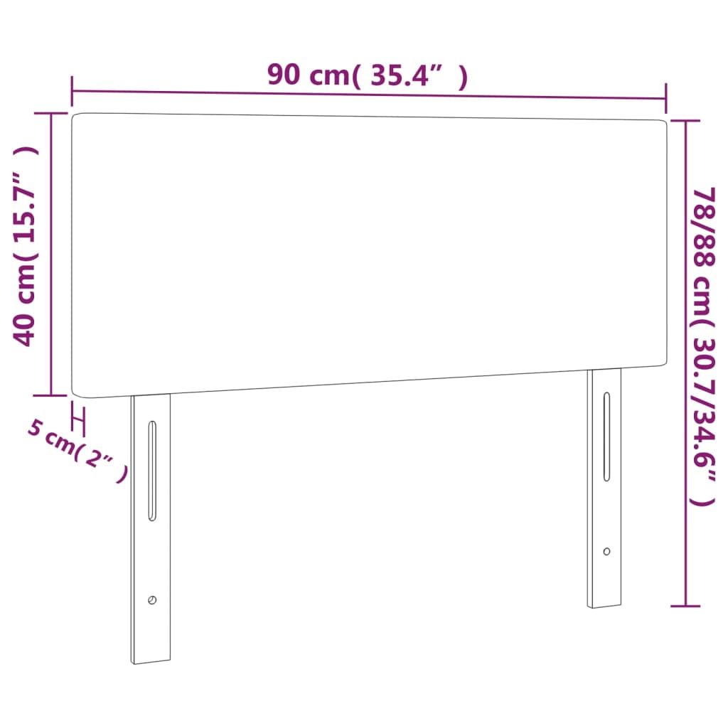 vidaXL Galvūgalis su LED, kreminės spalvos, 90x5x78/88cm, audinys